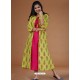 Green And Rani Cambric Cotton Printed Kurti