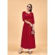 Red Heavy Rayon Designer Kurti