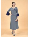 Grey Heavy Rayon Designer Kurti