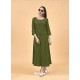 Mehendi Green Heavy Rayon Designer Kurti