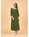 Mehendi Green Heavy Rayon Designer Kurti