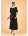 Black Heavy Rayon Designer Kurti