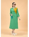 Jade Green Heavy Rayon Designer Kurti