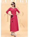 Rose Red Heavy Rayon Designer Kurti