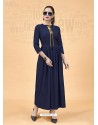 Navy Blue Heavy Rayon Designer Kurti