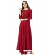 Maroon Rayon Printed Long Kurti