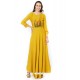 Yellow Rayon Printed Long Kurti