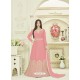 Pink Embroidered Georgette Anarkali Suit