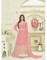 Pink Embroidered Georgette Anarkali Suit