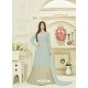 Light Grey Embroidered Georgette Anarkali Suit