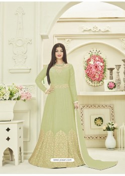 Sea Green Embroidered Georgette Anarkali Suit