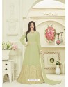 Sea Green Embroidered Georgette Anarkali Suit