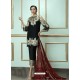 Black Georgette Embroidered Straight Suit