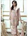 Pink Georgette Embroidered Straight Suit