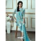 Sky Blue Georgette Embroidered Straight Suit