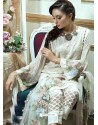 Off White Georgette Embroidered Straight Suit