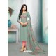 Grey Maslin Silk Embroidered Straight Suit