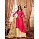 Fuchsia Tapeta Jacquard Worked Designer Gown Style Suit