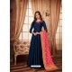 Navy Blue Tapeta Jacquard Worked Designer Gown Style Suit