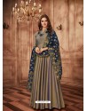 Grey Tapeta Jacquard Worked Designer Gown Style Suit