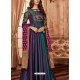 Teal Tapeta Jacquard Worked Designer Gown Style Suit