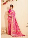 Fuchsia Banarasi Art Silk Jacquard Worked Designer Saree