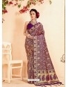 Purple Banarasi Art Silk Jacquard Worked Designer Saree