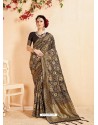 Black Banarasi Art Silk Jacquard Worked Designer Saree