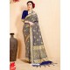 Navy Blue Banarasi Art Silk Jacquard Worked Designer Saree