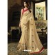 Light Beige Bhagalpuri Silk Embroidered Party Wear Saree