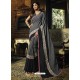 Dull Grey Bhagalpuri Cotton Embroidered Party Wear Saree