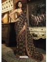 Multi Colour Silk Brasso Embroidered Party Wear Saree