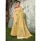 Cream Weaved Silk Jacquard Worked Designer Saree