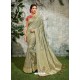 Olive Green Weaved Silk Jacquard Worked Designer Saree