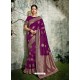 Purple Weaved Silk Jacquard Worked Designer Saree