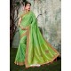 Jade Green Weaved Silk Jacquard Worked Designer Saree