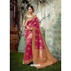 Medium Violet Weaved Silk Jacquard Worked Designer Saree