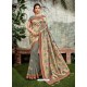 Gold And Grey Weaved Silk Jacquard Worked Designer Saree