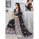 Black Georgette Embroidered Designer Saree