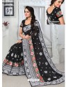 Black Georgette Embroidered Designer Saree