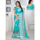 Sky Blue Georgette Embroidered Designer Saree