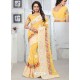 Yellow Georgette Embroidered Designer Saree