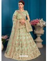 Sea Green Satin Zari Worked Designer Lehenga Choli