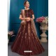 Perfect Coffee Satin Zari Worked Designer Lehenga Choli