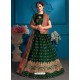 Dark Green Satin Zari Worked Designer Lehenga Choli