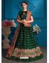 Dark Green Satin Zari Worked Designer Lehenga Choli