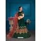 Desirable Dark Green Satin Designer Lehenga Choli