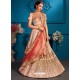 Attractive Peach Satin Designer Lehenga Choli