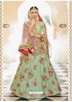 Sea Green Silk Heavy Embroidered Designer Lehenga Choli