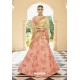 Peach Silk Heavy Embroidered Designer Lehenga Choli